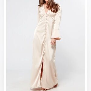 Champagne Satin Maxi Dress